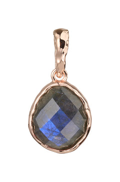 Riva - wavy edge rose gold necklace pendant labradorite gemstone