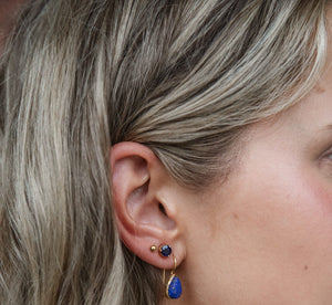 Yaya - stud earrings gold smoky quartz