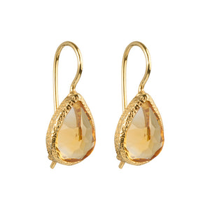 Veda – Tropfenohrringe Gold Citrin