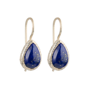 Veda - Tropfenohrringe Silber Lapislazuli