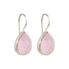Veda – Tropfenohrringe Silber rosa Chalcedon