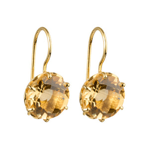 Flore - flowercup earrings with gemstone gold citrine