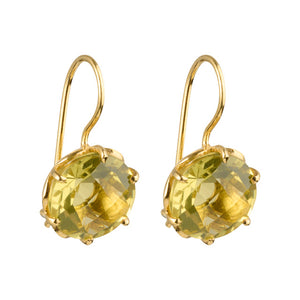 Flore - Flowercup-Ohrringe mit Edelstein Gold Zitronenquarz