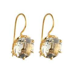 Flore - Flowercup-Ohrringe mit Edelstein Gold grüne Amethyst