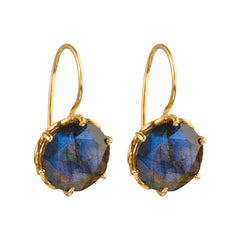Flore - flowercup earrings with gemstone gold labradorite