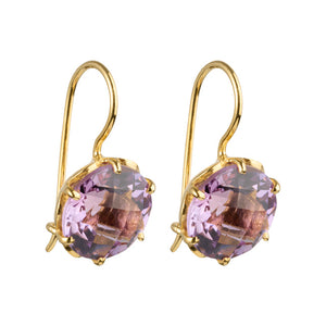 Flore - flowercup earrings with gemstone gold light amethyst