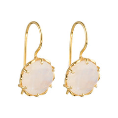 Flore - flowercup earrings with gemstone gold moonstone