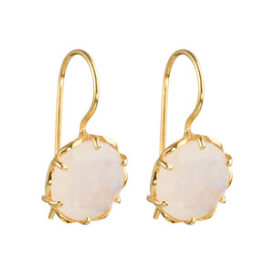 Flore - flowercup earrings with gemstone gold moonstone