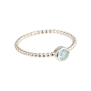 Luna - birthstone ring silver blue topaz November
