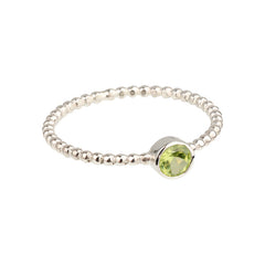 Luna - Geburtssteinring Silber Peridot August