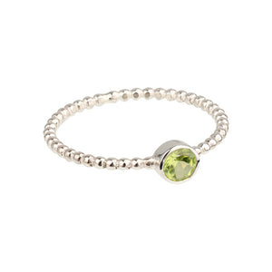 Luna - Geburtssteinring Silber Peridot August