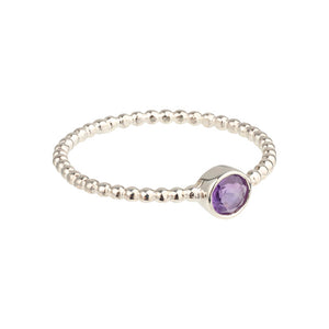 Luna - birthstone ring silver amethyst February