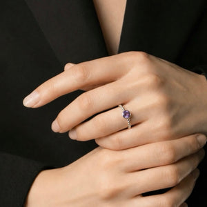 Luna - Geburtssteinring Gold heller Amethyst Juni