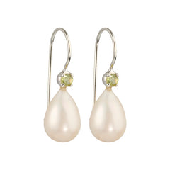 Uma - Perltropfen mit Peridot-Edelsteinen Silber