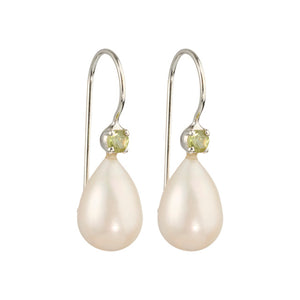 Uma - Perltropfen mit Peridot-Edelsteinen Silber