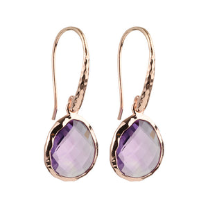 Riva - Ohrringe mit Wellenrand Gold heller Amethyst
