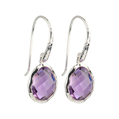 Riva - Ohrringe mit Wellenrand in Silber mit hellem Amethyst