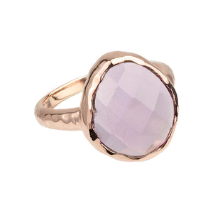 Riva - wavy edge ring gold light amethyst