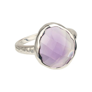 Riva - wavy edge ring silver light amethyst