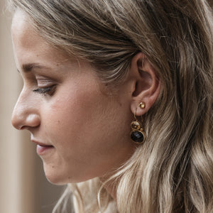 Darae - Double Gem Ohrringe Gold Citrin und Rauchquarz