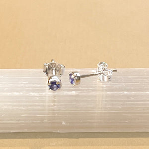 Sumi - silver tanzanite stud earrings December