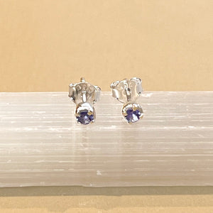 Sumi - silver tanzanite stud earrings December