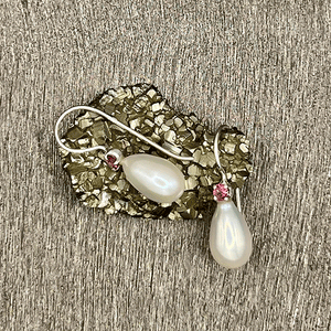 Uma - Pearl drops with pink tourmaline gemstones silver
