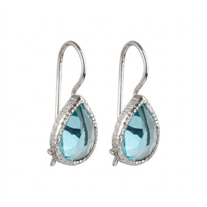Veda - Tropfenohrringe Silber blauer Topas