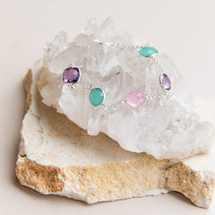 Gemstone silver bracelet