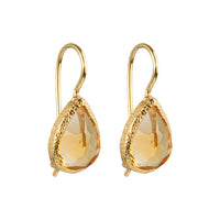 Veda – Tropfenohrringe Gold Citrin