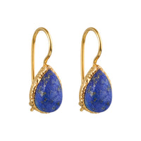 Veda - Tropfenohrringe Gold Lapislazuli
