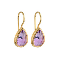 Veda - Tropfenohrringe Gold heller Amethyst