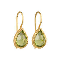 Veda - Tropfenohrringe Gold Peridot