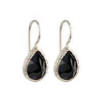 Veda - Tropfenohrringe Silber schwarzer Onyx