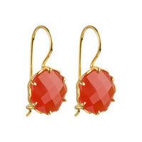 Flore - flowercup earrings with gemstone gold carnelian