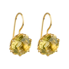 Flore - Flowercup-Ohrringe mit Edelstein Gold Zitronenquarz