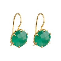 Flore - flowercup earrings with gemstone gold green onyx