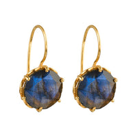 Flore - flowercup earrings with gemstone gold labradorite