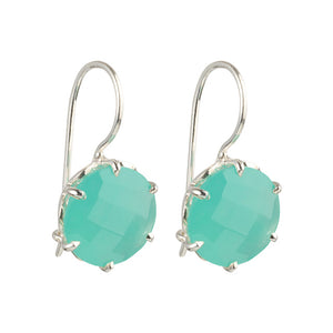 Flore - Flowercup-Ohrringe Silber Aqua-Chalcedon