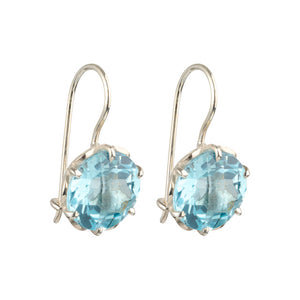 Flore - Flowercup Ohrringe Silber blauer Topas