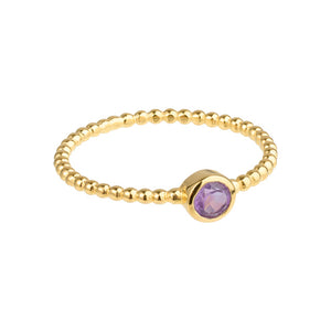 Luna - Geburtssteinring Gold Amethyst Februar