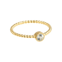 Luna - birthstone ring gold aquamarine March