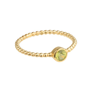 Luna - Geburtssteinring Gold Peridot August