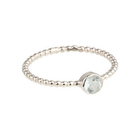 Luna - Geburtssteinring Silber Aquamarin März
