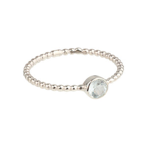 Luna - Geburtssteinring Silber Aquamarin März