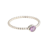 Luna - Geburtssteinring Silber heller Amethyst Juni