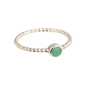 Luna - Birthstone Ring Silver Emerald May