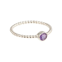 Luna - Geburtssteinring Silber Amethyst Februar