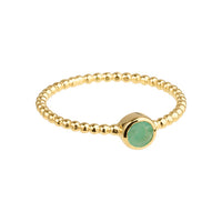 Luna - birthstone ring gold emerald May