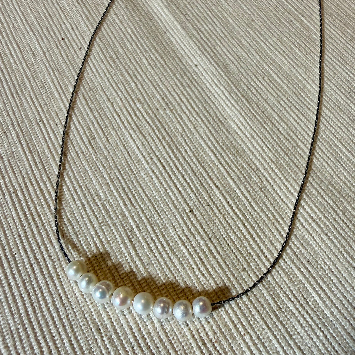 Liv - parelketting zilverkleurig edelstaal